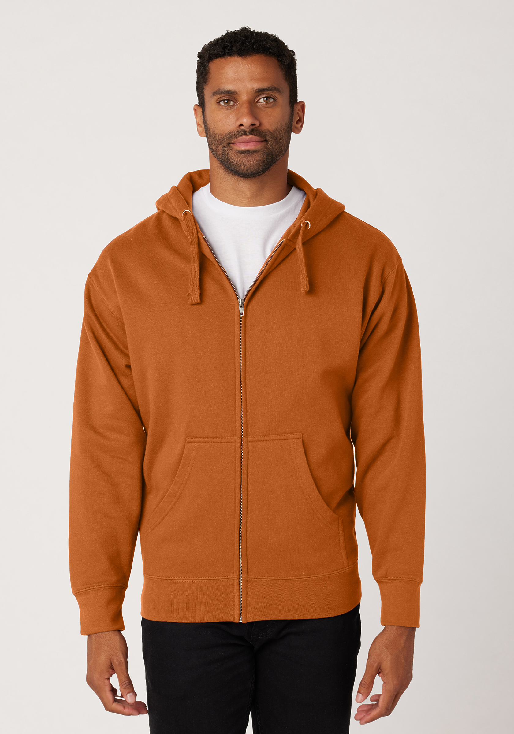 100% Heavy Cotton Mens Fleece Full-Zip Hoodie Jacket