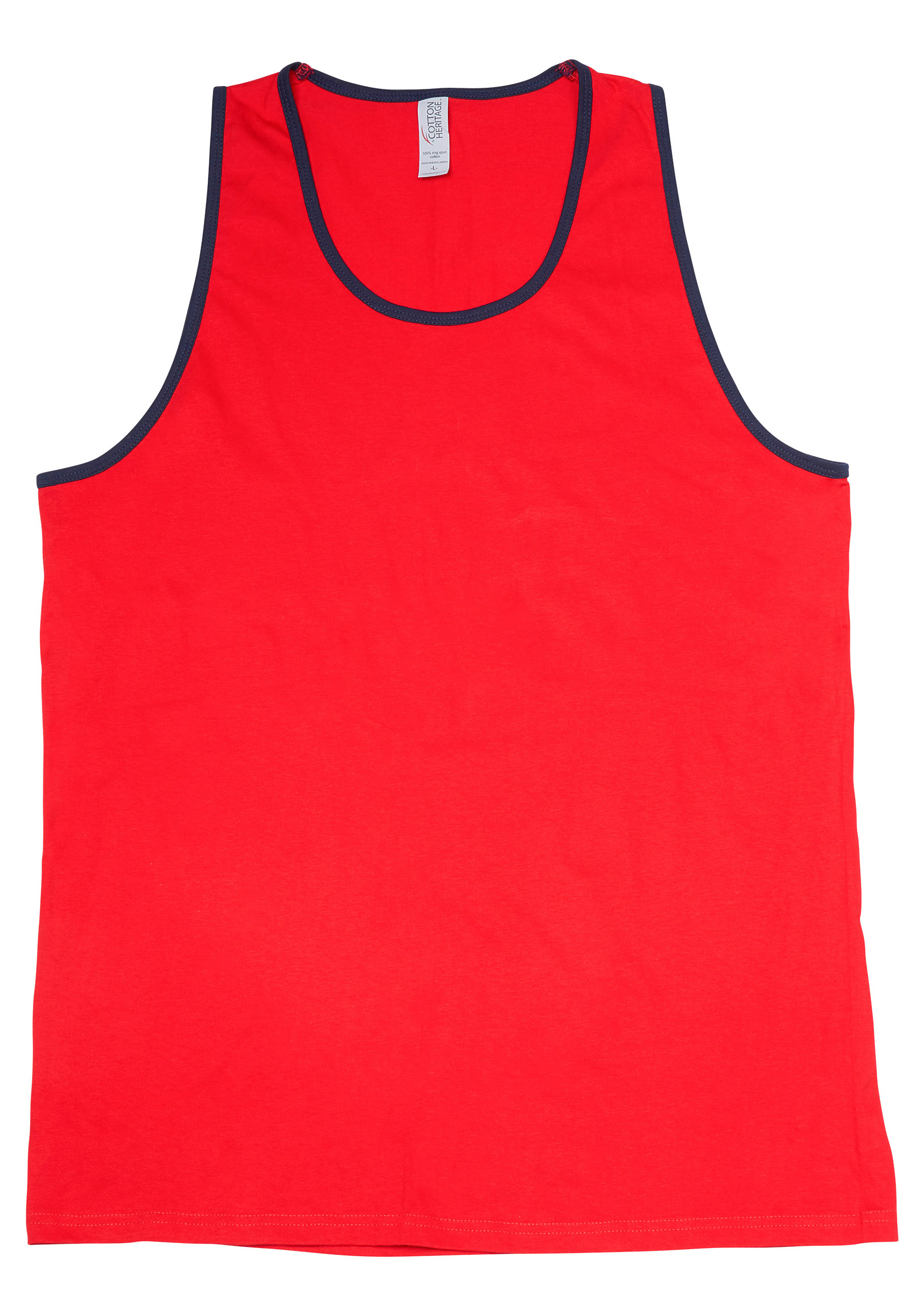 Premium Contrast Trim Tank Top | Cotton-Heritage